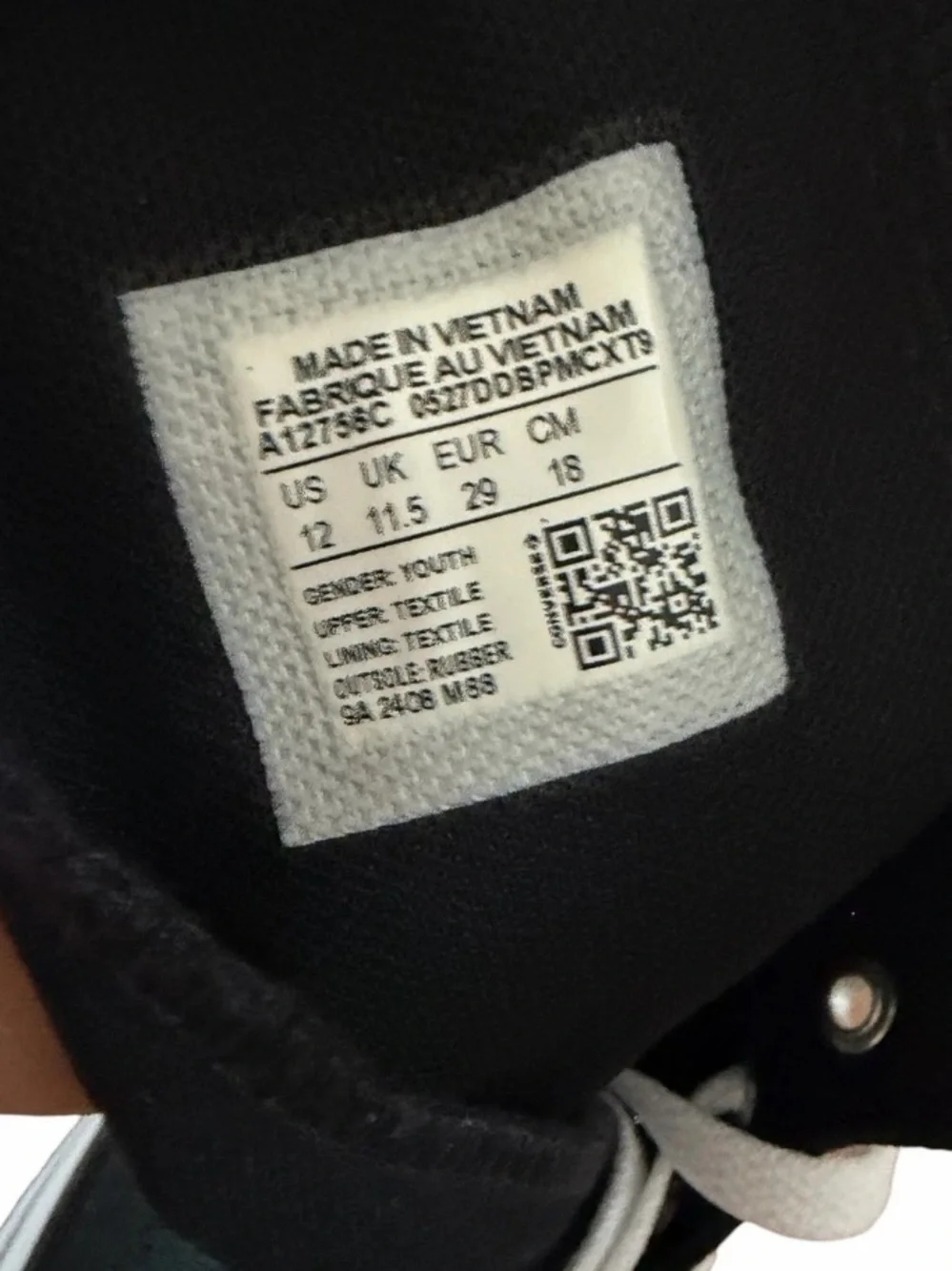 Converse Kids 12 Knee High  Black Sneakers New